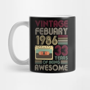 vintage february 1986 33 years gift Mug